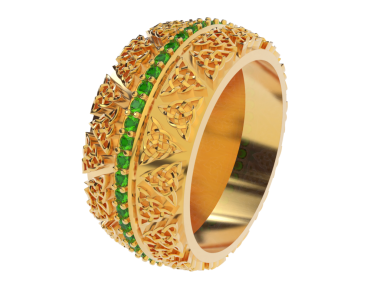 Beyaz arka plan üzerinde izole altın bilezik