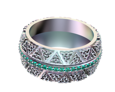 Siyah zemin üzerinde izole edilmiş 3 boyutlu dekoratif bir halka oluşturma