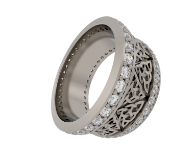 Elmaslı alyans. Beyaz arkaplanda 3 boyutlu resimleme izole edildi.