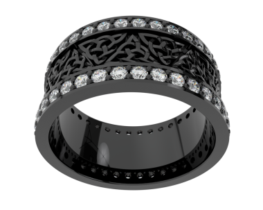 Elmaslı 3 boyutlu elmas yüzük. Mücevher. izole