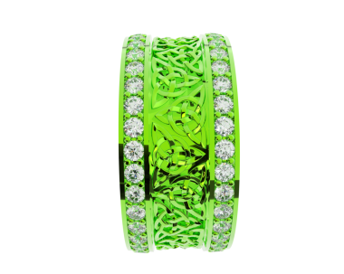 Beyaz arkaplanda desenli yeşil halka