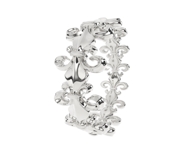 Gümüş zincir ve I harfi. 3d illüstrasyon