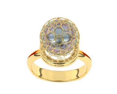 Beyaz arka planda izole edilmiş altın bir paskalya yumurtasının 3 boyutlu bir çizimi