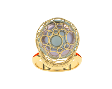 Süslü altın paskalya yumurtası. Beyaz arka planda izole edilmiş. 3d illüstrasyon.