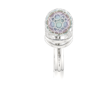 Beyaz arkaplanda izole edilmiş soyut fraktal bir şeklin 3 boyutlu görüntülenmesi