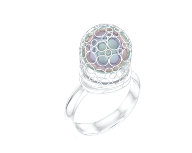 İncili mücevher yüzüğü. moda süslemesi.