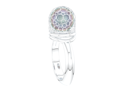 Değerli taşlı bir yüzük. 3d oluşturma