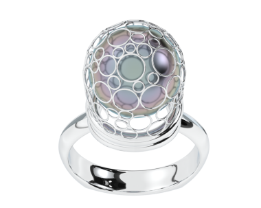 Beyaz arkaplanda izole edilmiş beyaz bir kürenin 3 boyutlu görüntülemesi