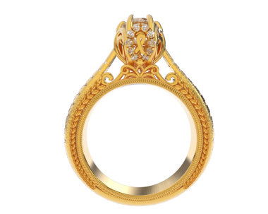 Değerli taşlı altın yüzük