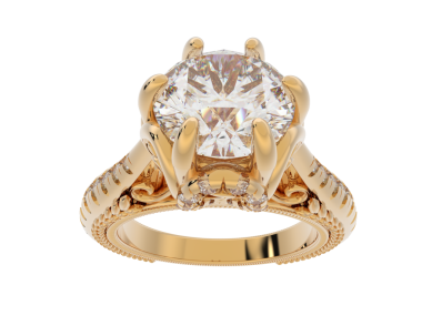 Elmaslı altın yüzük. Siyah arka planda mücevherler. 3d oluşturma