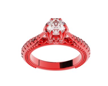 3 d elmaslı kırmızı bir taç.