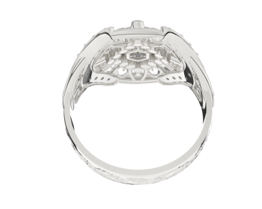 Beyaz arkaplanı olan gümüş alyans.