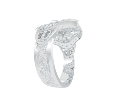 Elmaslı gümüş mücevherler. 3d oluşturma