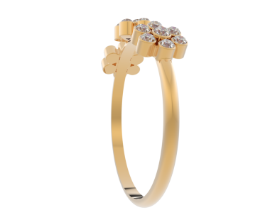 Beyaz arkaplanda izole edilmiş altın halka 3 boyutlu görüntüleme