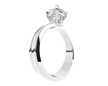 Beyaz arkaplanda elmas yüzük izole edildi