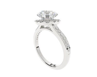 Gümüş elmas yüzük beyaz arkaplanda izole