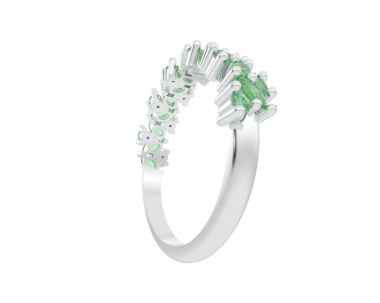 Beyaz arkaplanda izole edilmiş yeşil bir çiçeğin 3 boyutlu görüntüsü