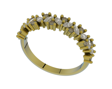 Beyaz arka planda altın bir bilezik. 3d oluşturma