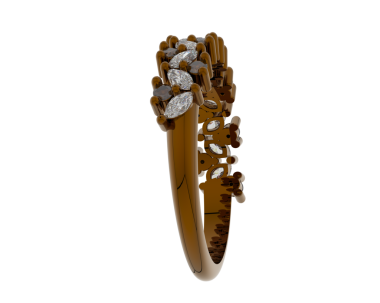 Siyah arka planda izole edilmiş 3 boyutlu altın bir ağaç.