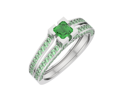 Elmas ve elmaslı yeşil yüzük