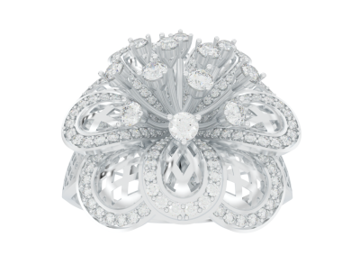 Beyaz arka planda izole edilmiş 3 boyutlu kristal avize.