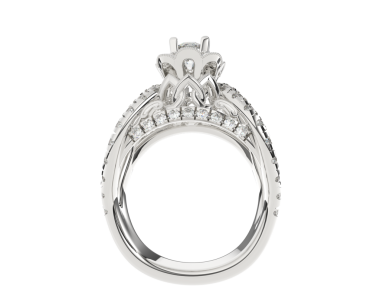 3 boyutlu gümüş bir yüzük.