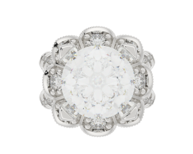 Beyaz üzerinde elmas olan beyaz yüzük