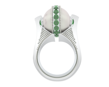 Beyaz arka planda yeşil Noel oyuncağı