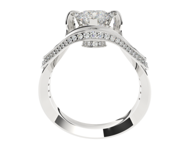 Elmas yüzüklü. Mücevher. 3d oluşturma