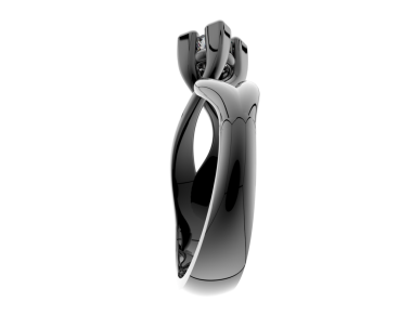 Beyaz arka planda modern siyah metal saat. 3d oluşturma.