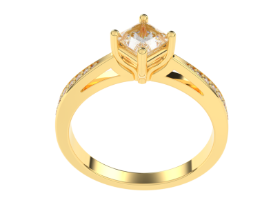 Pırlanta Tektaş yüzük beyaz arka plan üzerinde izole