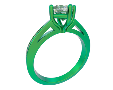 Yeşil ve altın kurdeleli yeşil yüzük