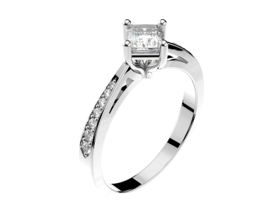 Siyah arkaplanlı gümüş nişan yüzüğü. 3 Boyutlu Hazırlama.