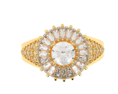 beyaz zemin üzerinde bir elmas altın yüzük