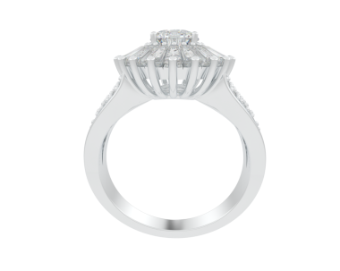 Elmaslı alyans. Beyaz arka planda izole edilmiş. 3 boyutlu resimleme.