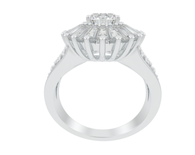 Siyah arkaplandaki elmas işlemeli beyaz yüzük.