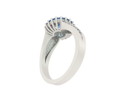 Pırlantalı beyaz izole gümüş bilezik