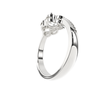 Elmaslı gümüş nişan yüzüğü