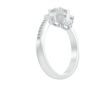 Elmaslı beyaz nikah yüzüğü