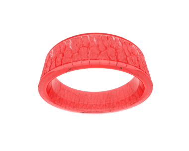 Kırmızı bileziği olan kırmızı bir yüzük. 3 Boyutlu Hazırlama.