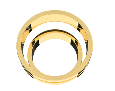 Altın yüzük beyaz arkaplanda izole edildi.