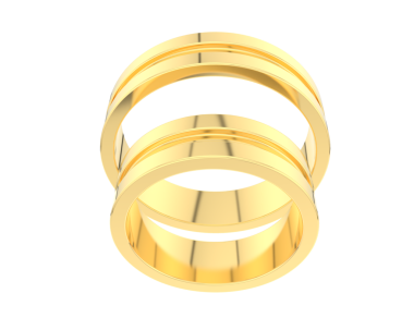 3 d altın yüzük beyaz üzerine izole