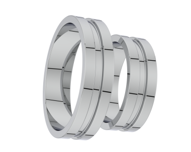 Beyaz arkaplanda 3 boyutlu metal halkalar