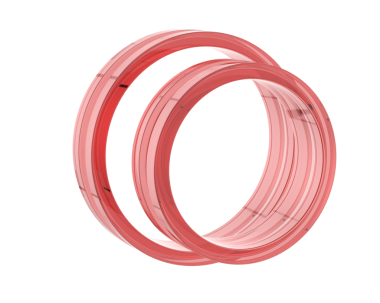 Yansımalı kırmızı yuvarlak kurdele. vektör illüstrasyonu.