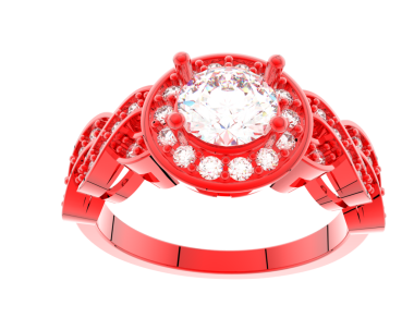 Elmaslı alyans. Kırmızı elmaslı mücevherler.