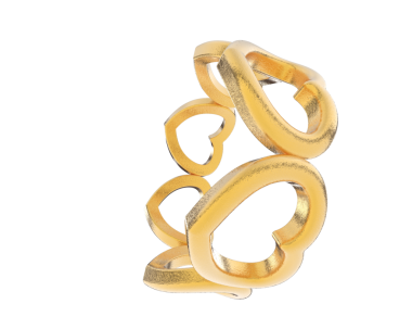 Beyaz arka planda izole edilmiş bir altın yüzük.