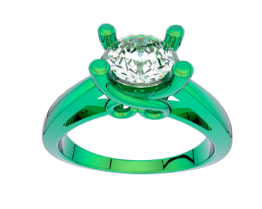 Elmaslı yeşil yüzük. 3 d