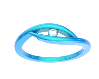 Beyaz kurdeleli mavi alyans. 3d illüstrasyon