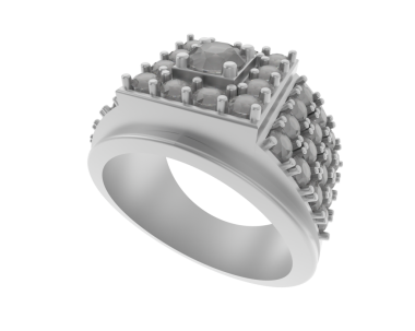 Siyah arkaplanda gümüş bir yüzüğün 3 boyutlu çizimi