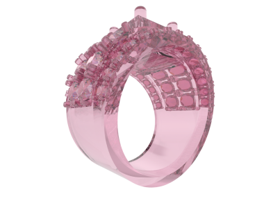 3D dekoratif pembe mücevher.